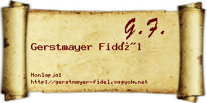 Gerstmayer Fidél névjegykártya