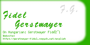 fidel gerstmayer business card